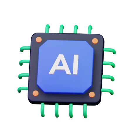 Ai Chip  3D Icon