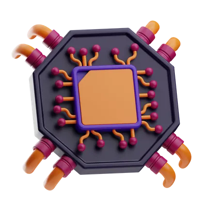 Ai Chip  3D Icon