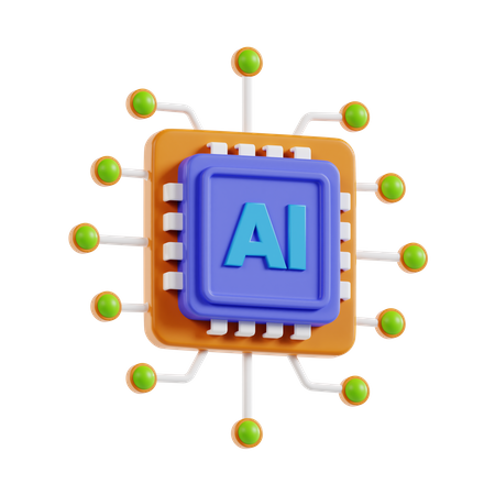 Ai Chip  3D Icon