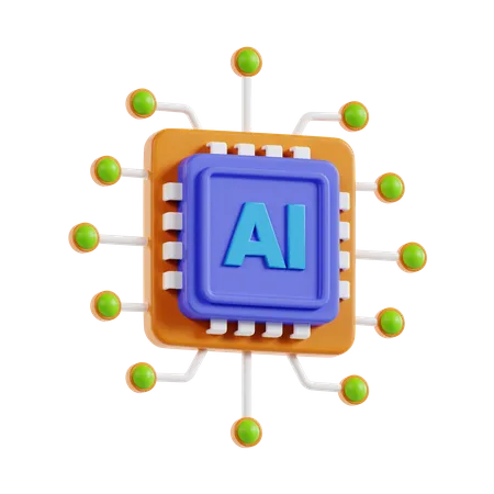 Ai Chip  3D Icon