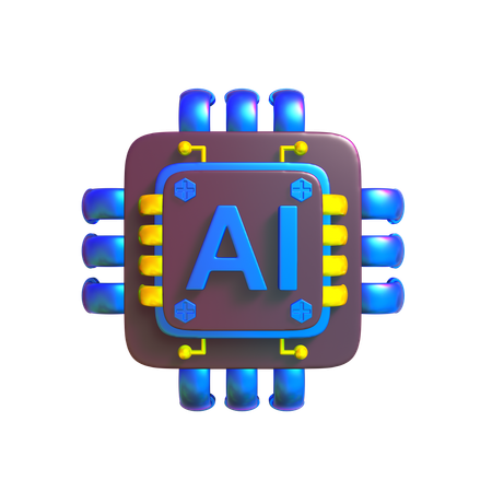 Ai Chip  3D Icon