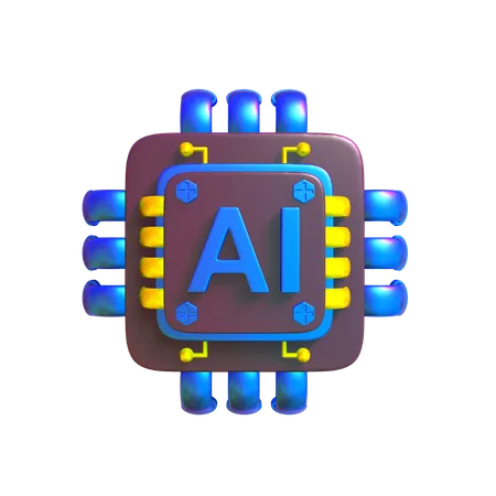 Ai Chip  3D Icon