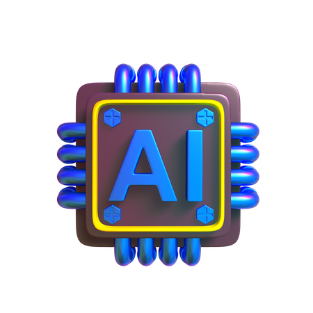 Ai Chip  3D Icon