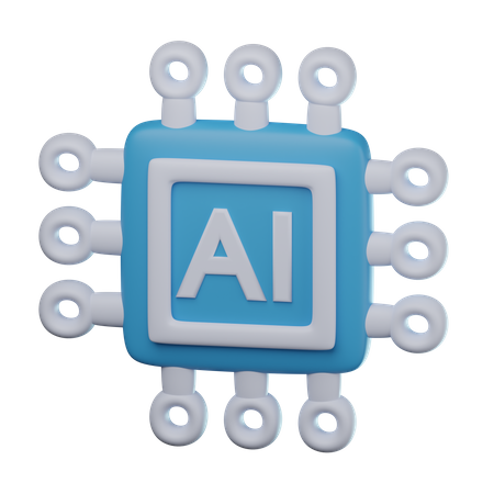 Ai Chip  3D Icon