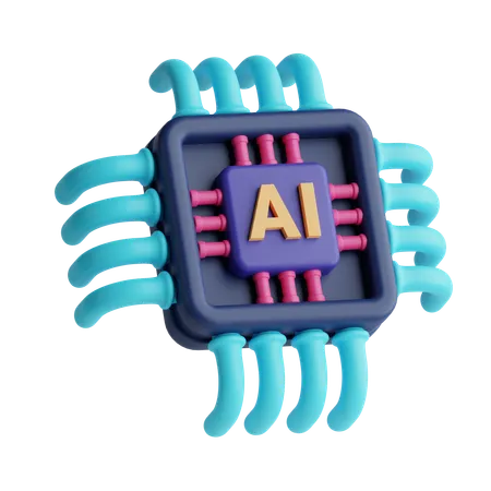 Ai Chip  3D Icon