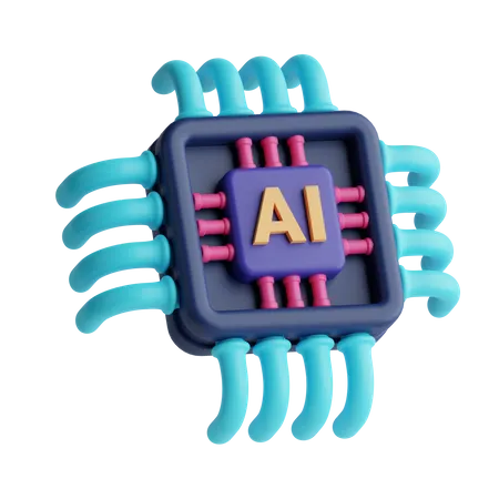 Ai Chip  3D Icon