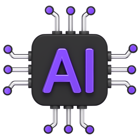 Ai Chip  3D Icon