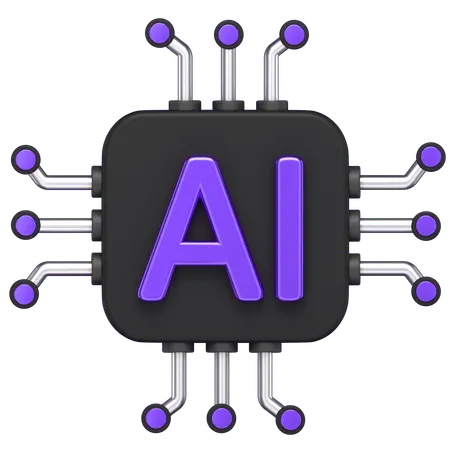 Ai Chip  3D Icon