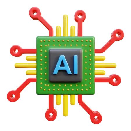 Ai Chip  3D Icon