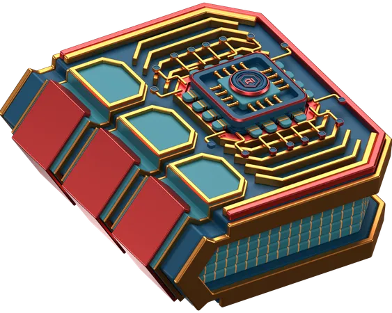 Ai Chip  3D Icon