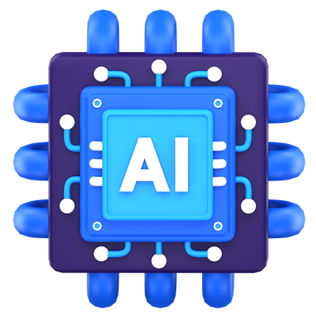 Ai Chip  3D Icon