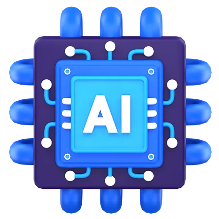 Ai Chip  3D Icon