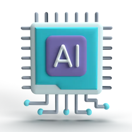 AI Chip  3D Icon