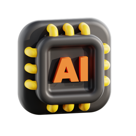 Ai Chip  3D Icon