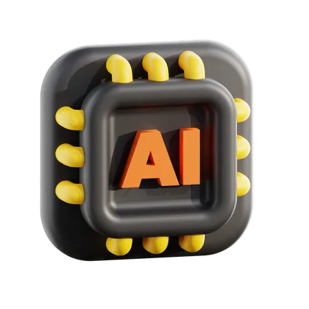 Ai Chip  3D Icon