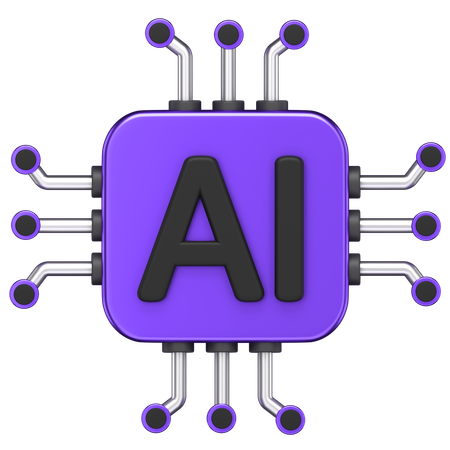 Ai Chip  3D Icon