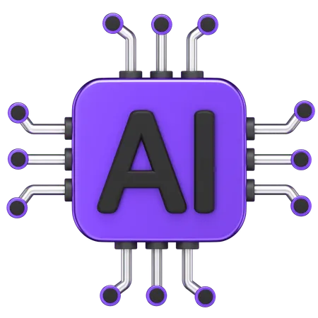Ai Chip  3D Icon