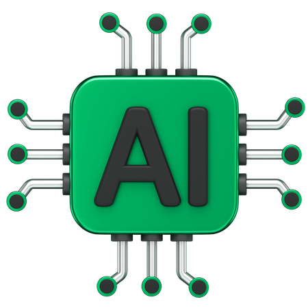 Ai Chip  3D Icon