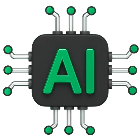 Ai Chip  3D Icon