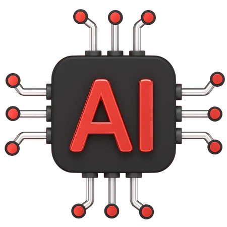 Ai Chip  3D Icon