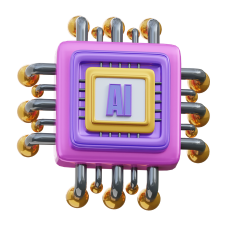 Ai Chip  3D Icon