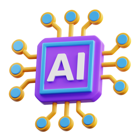 Ai Chip  3D Icon