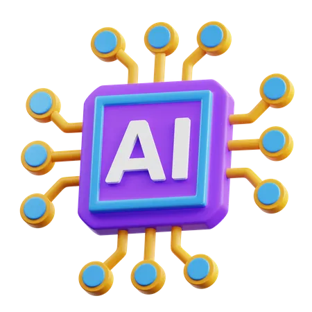 Ai Chip  3D Icon