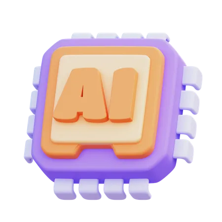 Ai Chip  3D Icon