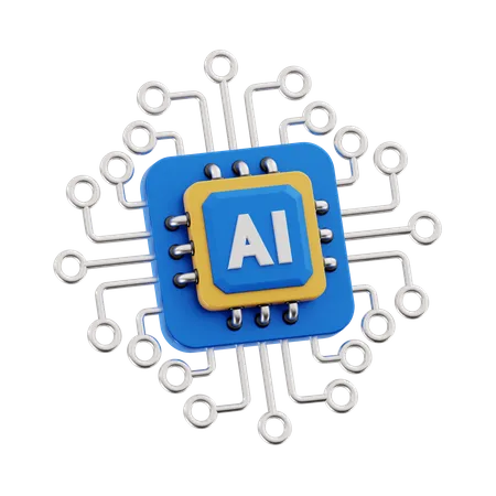 Ai Chip  3D Icon