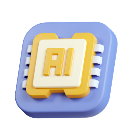 Ai Chip  3D Icon