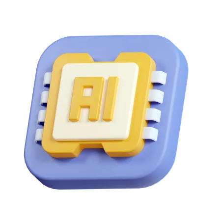 Ai Chip  3D Icon