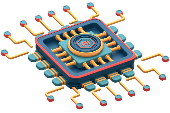 Ai Chip  3D Icon