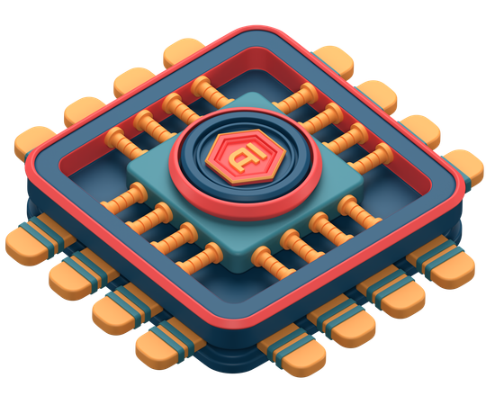 Ai Chip  3D Icon