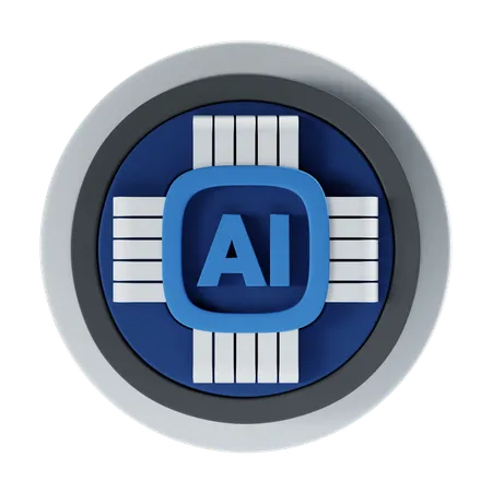 Ai Chip  3D Icon