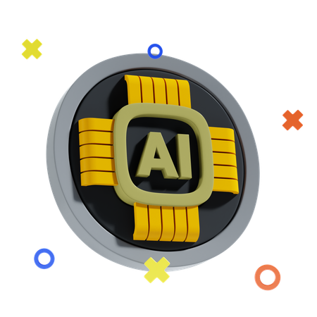 Ai Chip  3D Icon