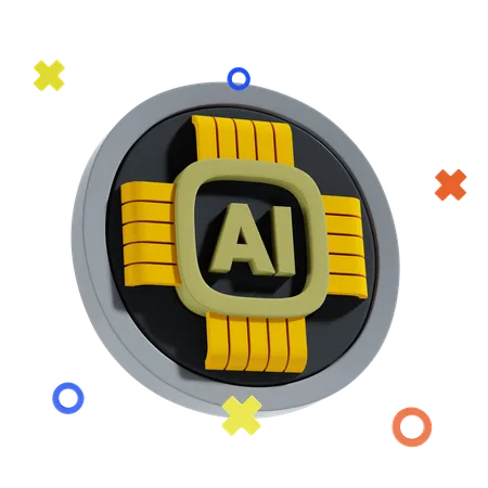 Ai Chip  3D Icon