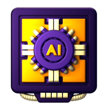 Ai Chip  3D Icon