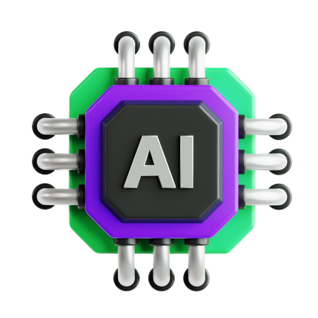 Ai Chip  3D Icon