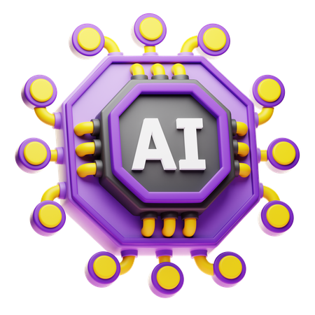 Ai Chip  3D Icon