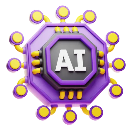 Ai Chip  3D Icon