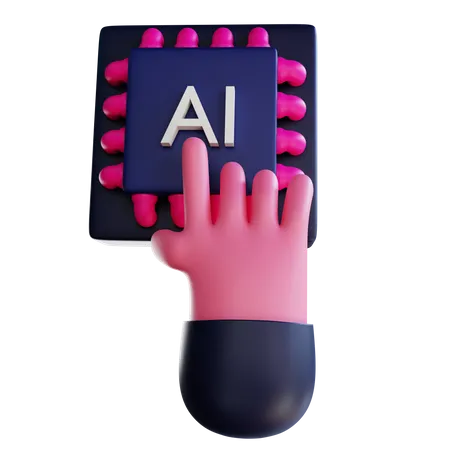 Ai Chip  3D Icon