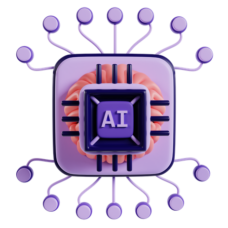 Ai Chip  3D Icon