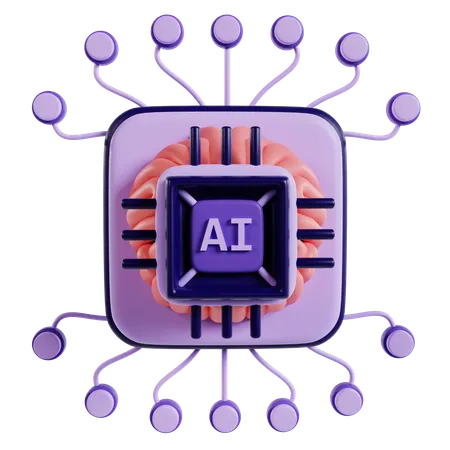 Ai Chip  3D Icon