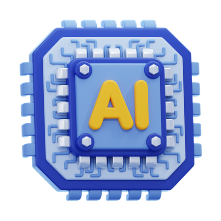 Ai Chip  3D Icon