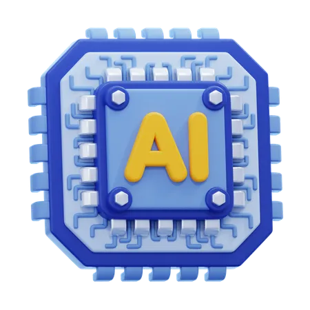 Ai Chip  3D Icon