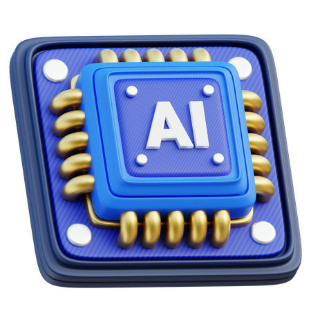 Ai Chip  3D Icon