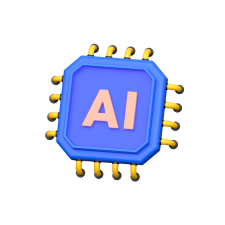 Ai Chip  3D Icon