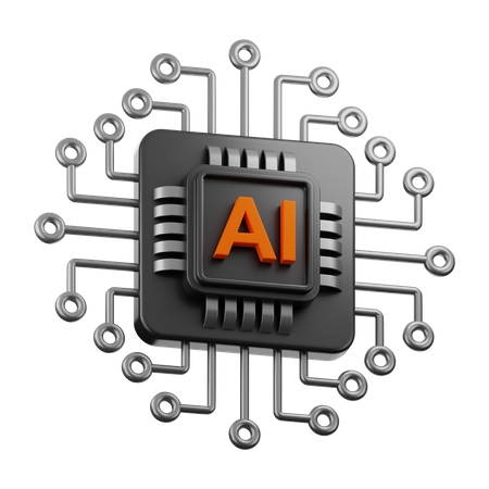 Ai Chip  3D Icon