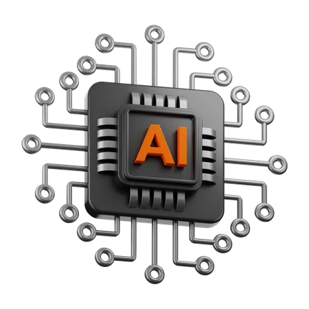 Ai Chip  3D Icon