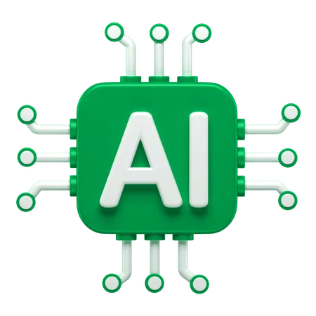 Ai Chip  3D Icon